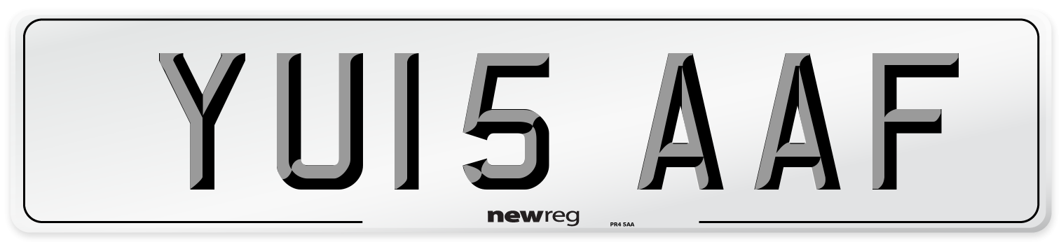 YU15 AAF Number Plate from New Reg